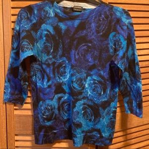 Talbots Blue, Black & Purple Crewneck Sweater